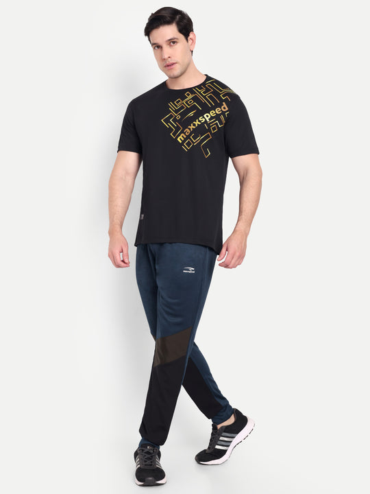 BLACK WITH GOLD GRAPHIC TEE