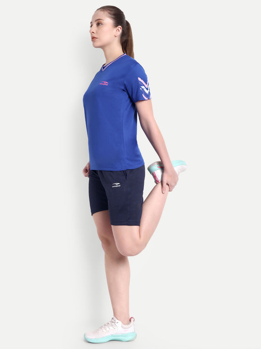 ROYAL BLUE CREW NECK TSHIRT - WOMEN