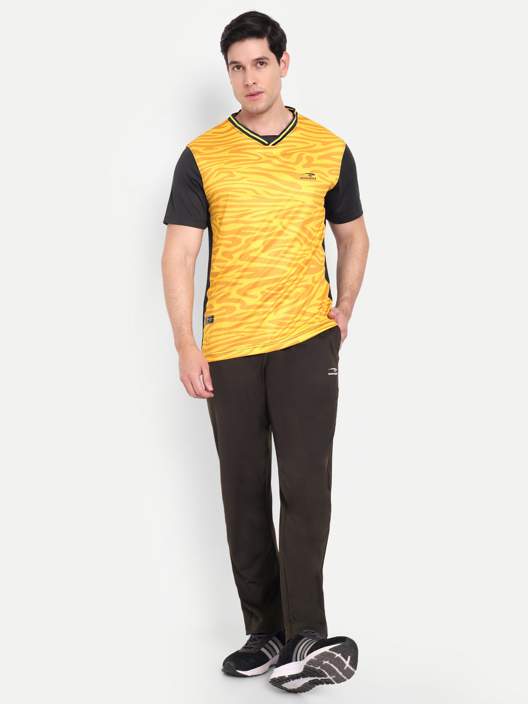 YELLOW CAMOUFLAGE CREW NECK TSHIRT