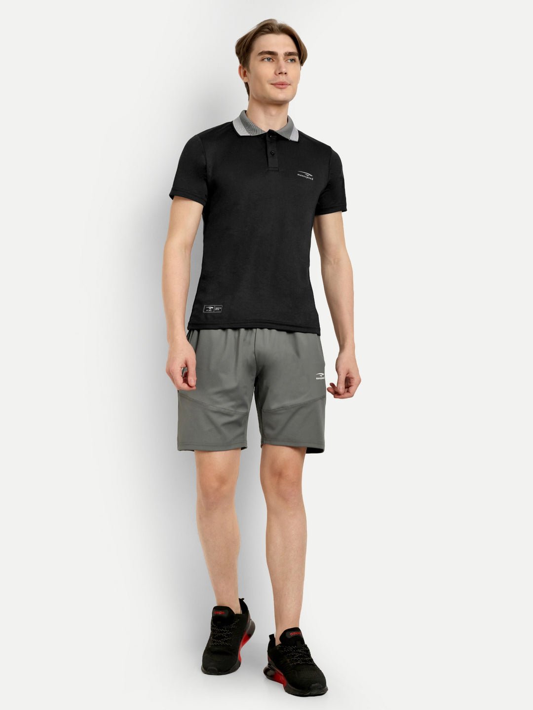 Black Plain Badminton Polo Tshirt