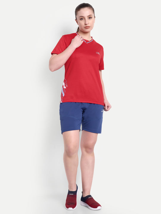 RED CREW NECK TSHIRT - WOMEN