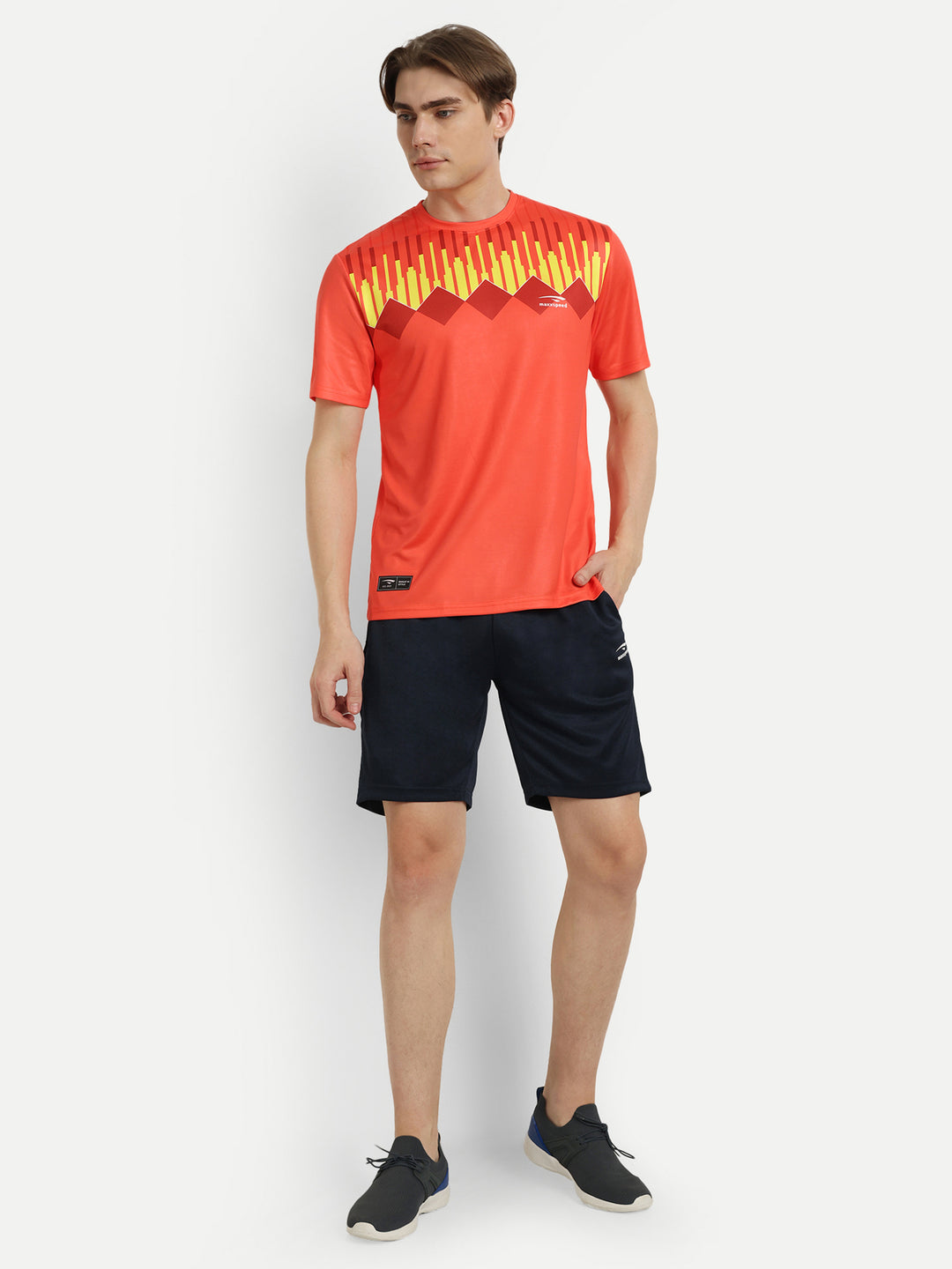 Orange & Red Mix Badminton Tshirt