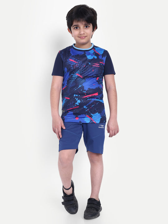 NAVY BLUE WITH SKY BLUE TIPPING NECK - KIDS