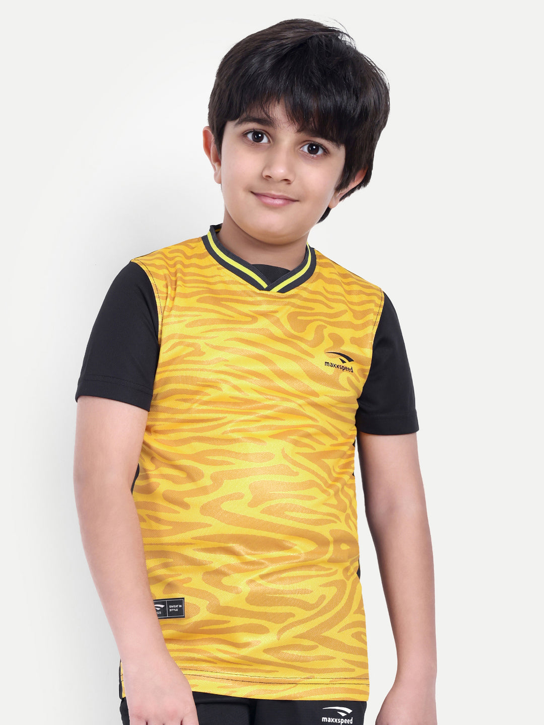 YELLOW CAMOUFLAGE CREW NECK TSHIRT - KIDS