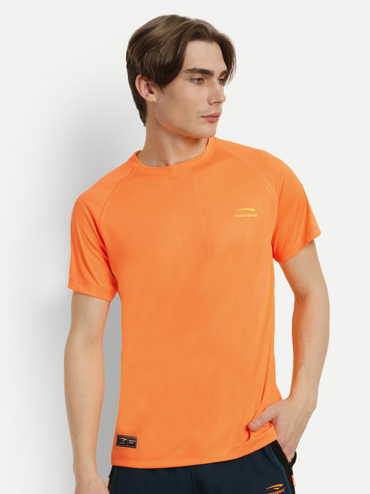 Orange Plain Badminton Tshirt