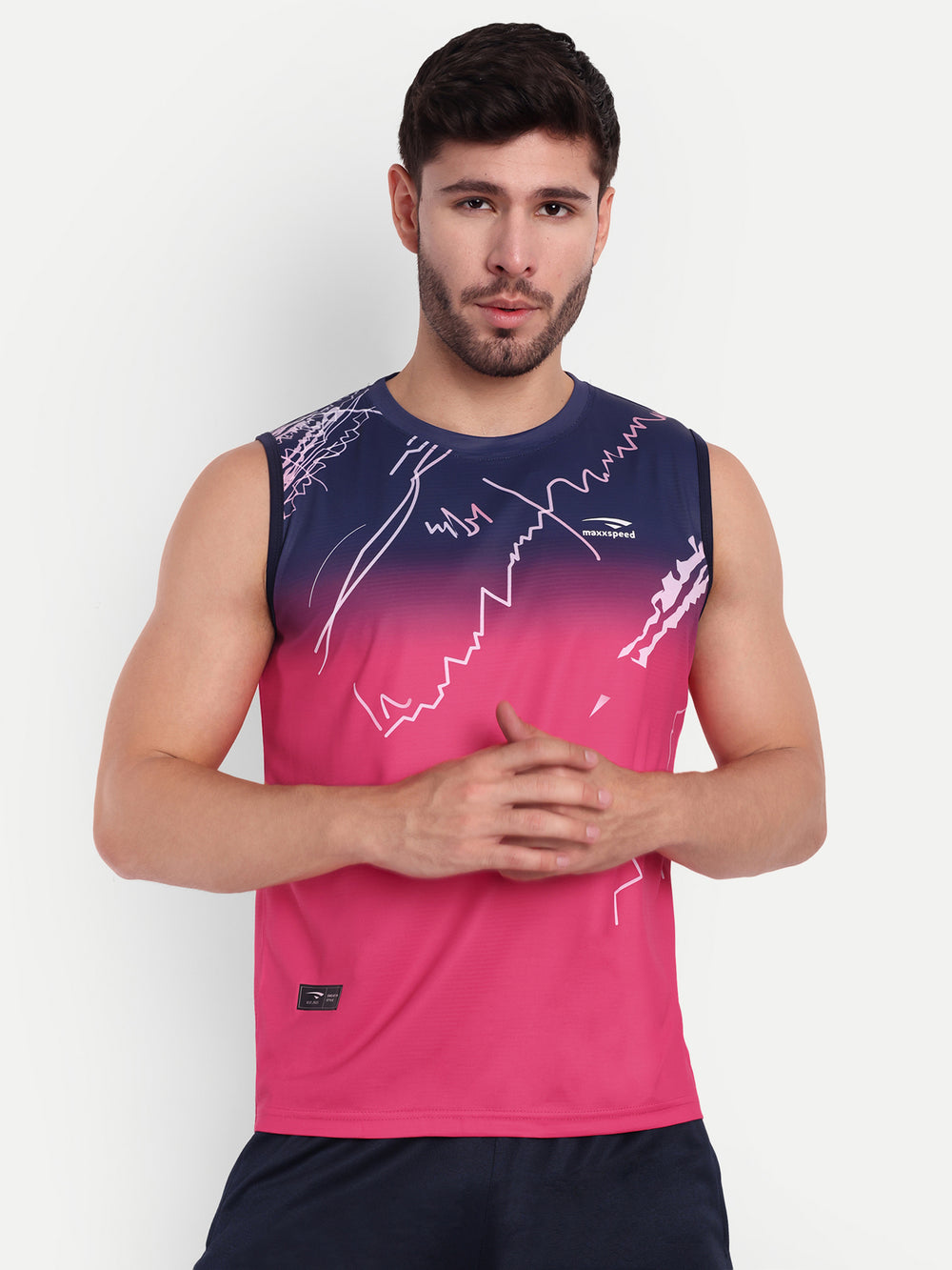 VIBRANT GRAPHIC SLEEVELESS TSHIRT-AERO TEE