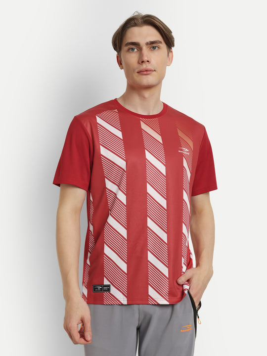 Red & White Badminton Tshirt