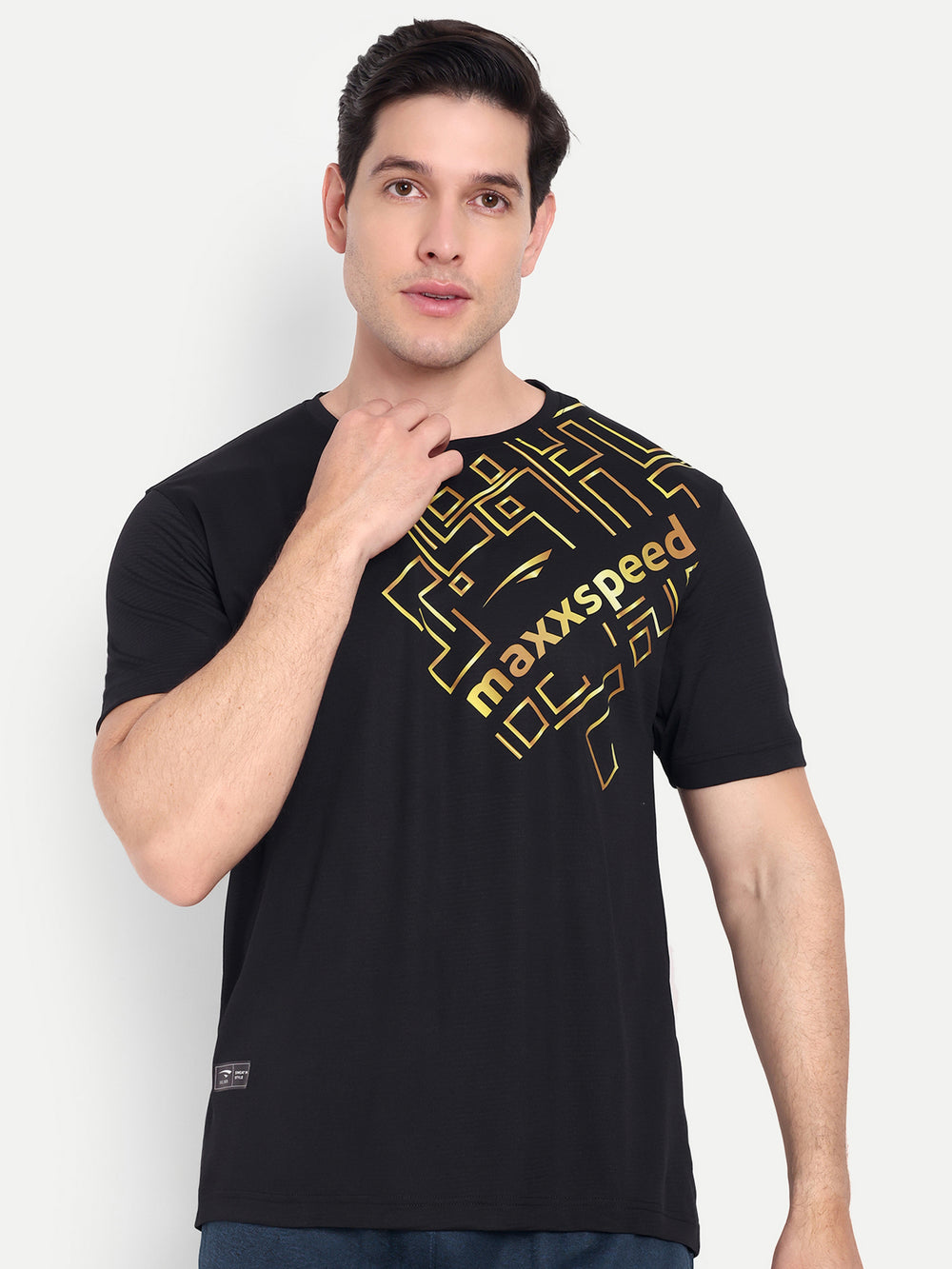 BLACK WITH GOLD GRAPHIC TEE