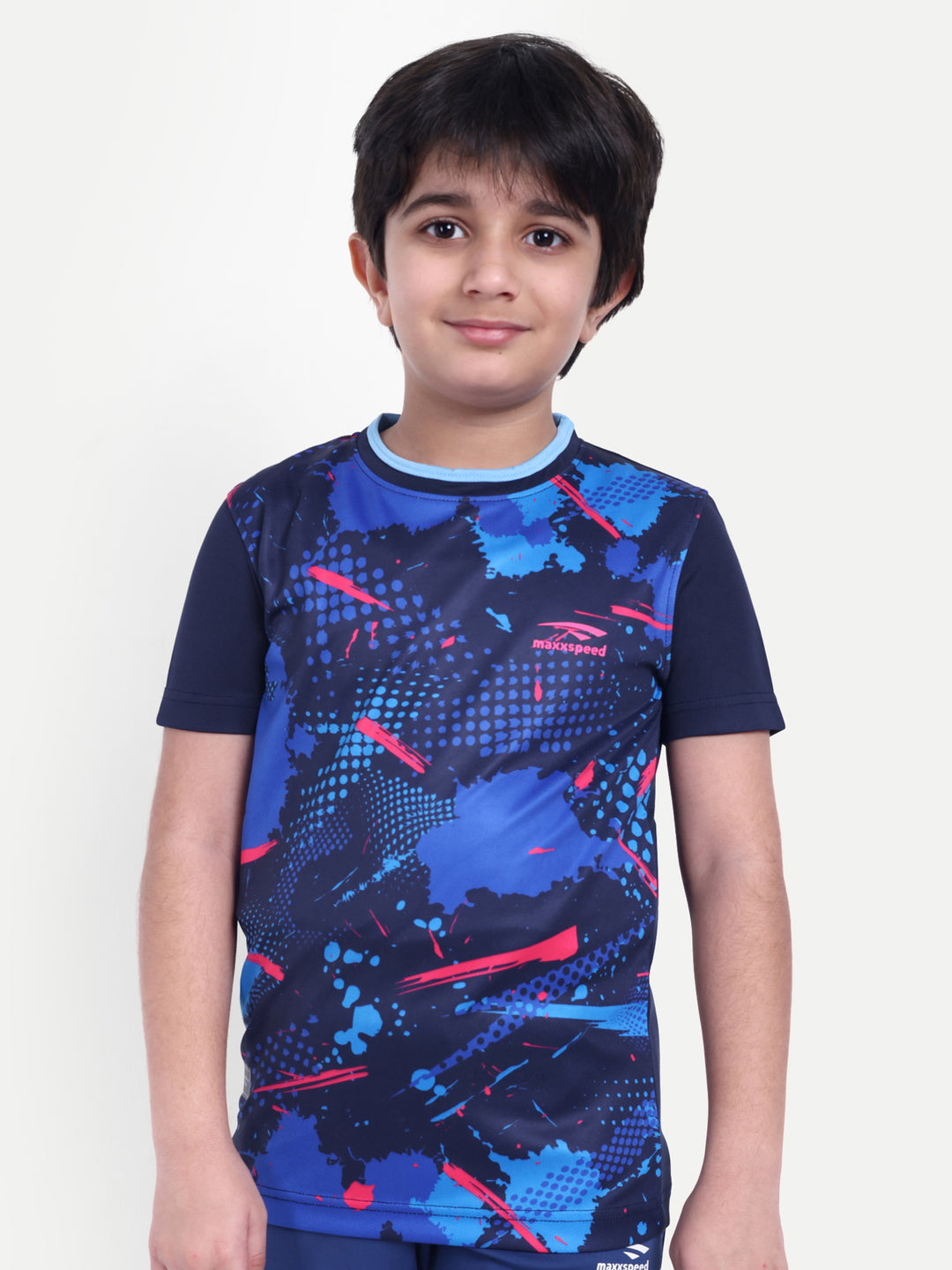 NAVY BLUE WITH SKY BLUE TIPPING NECK - KIDS