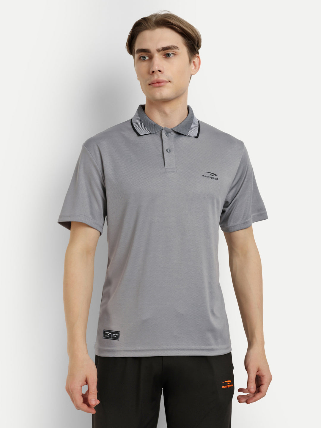 Light Grey Polo Badminton Tshirt