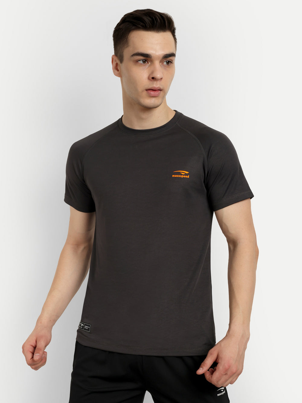 Dark Grey Plain Badminton Tshirt