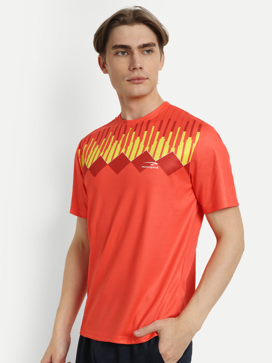 Orange & Red Mix Badminton Tshirt