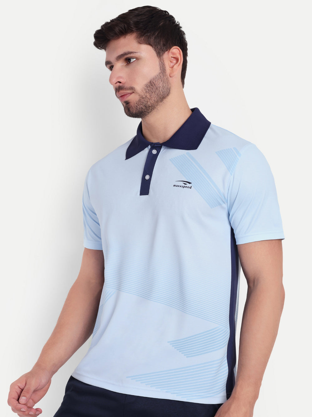 AZURE BLUE GRAPHIC POLO TSHIRT -AERO TEE