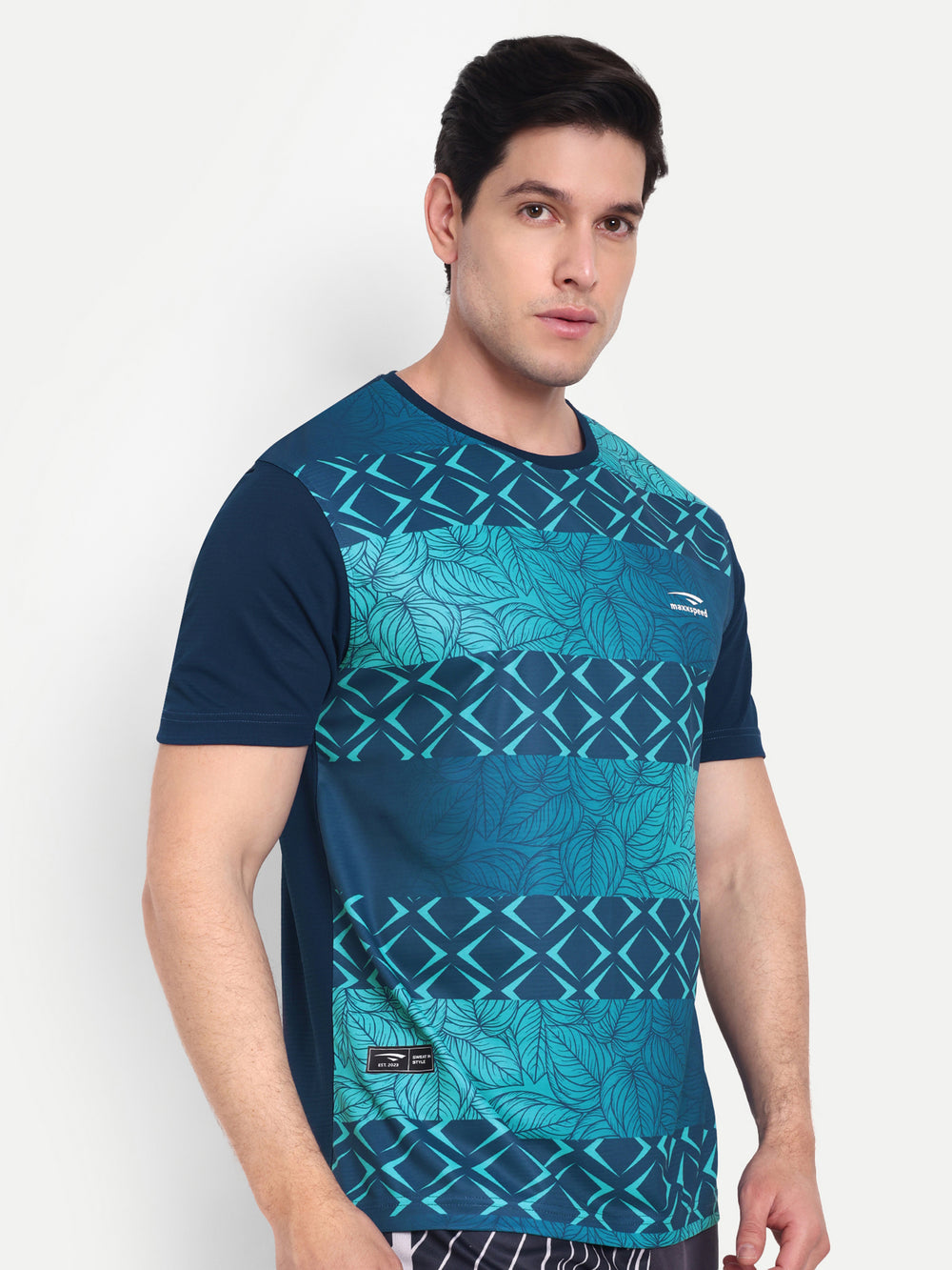 AIRFORCE BLUE  TEE WITH EMBOSSED GRAPHIC