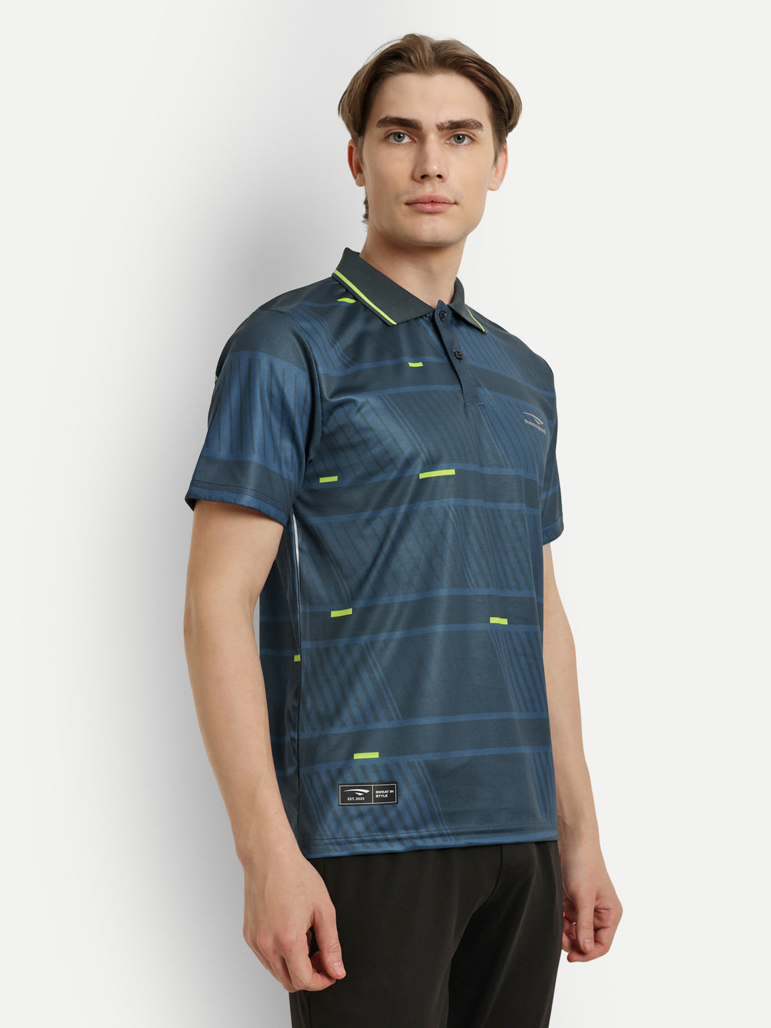 Teal blue Graphic Badminton Tshirt