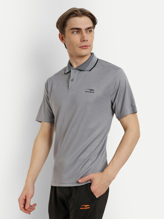 Light Grey Polo Badminton Tshirt