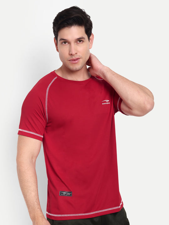 SOLID RED REGLAN SLEEVE TEE