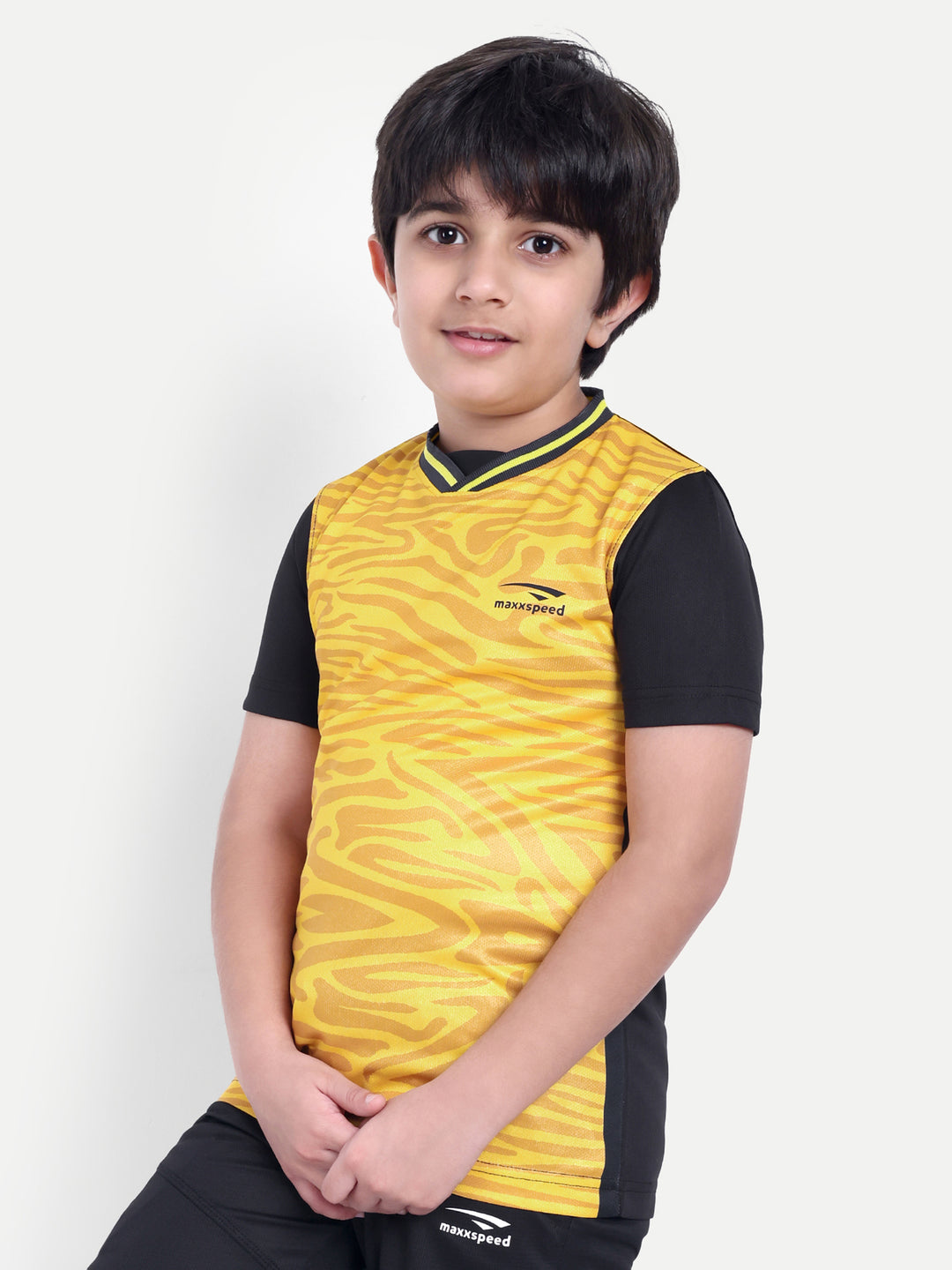 YELLOW CAMOUFLAGE CREW NECK TSHIRT - KIDS