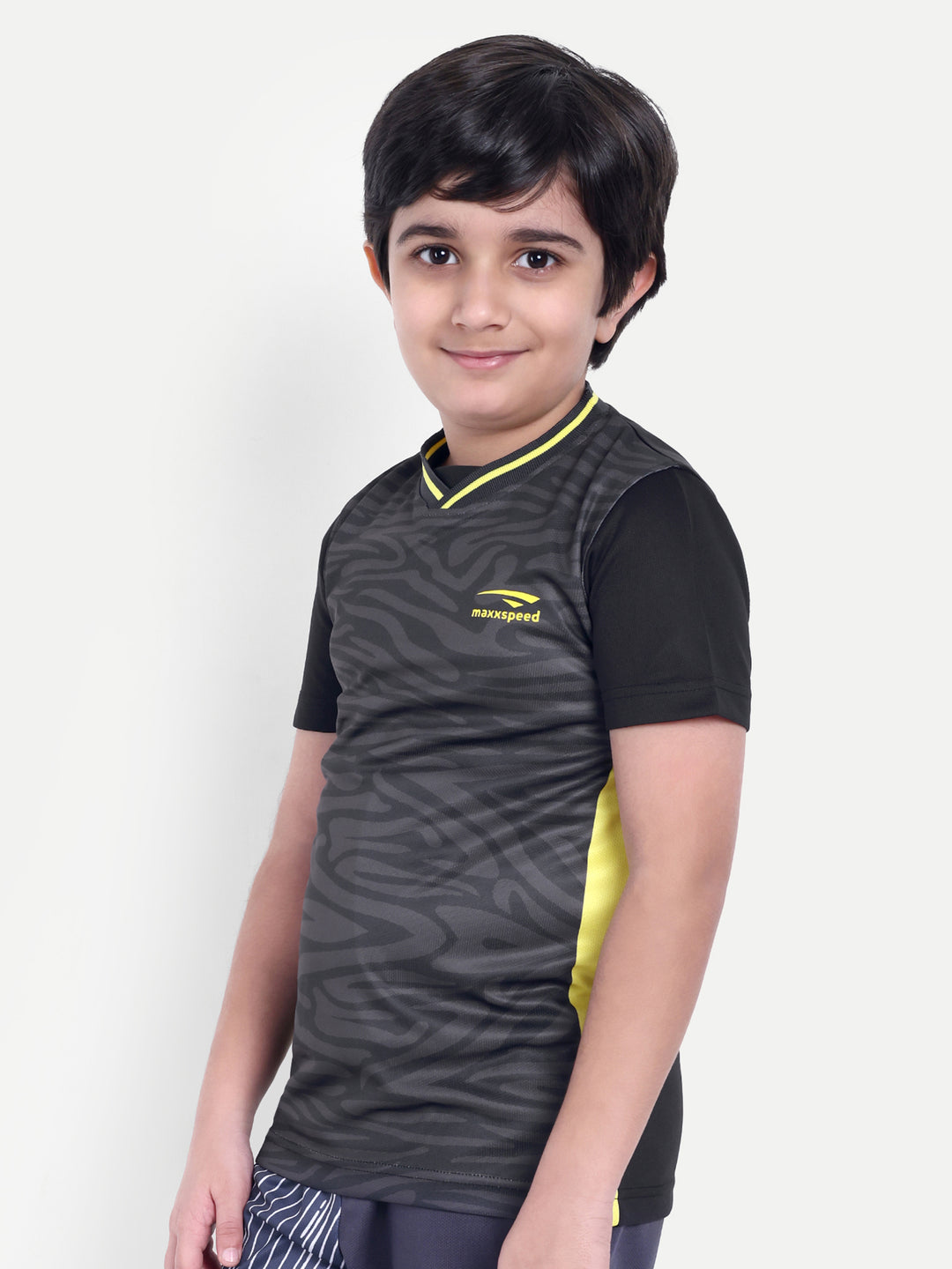 BLACK CAMOUFLAGE CREW NECK TSHIRT - KIDS