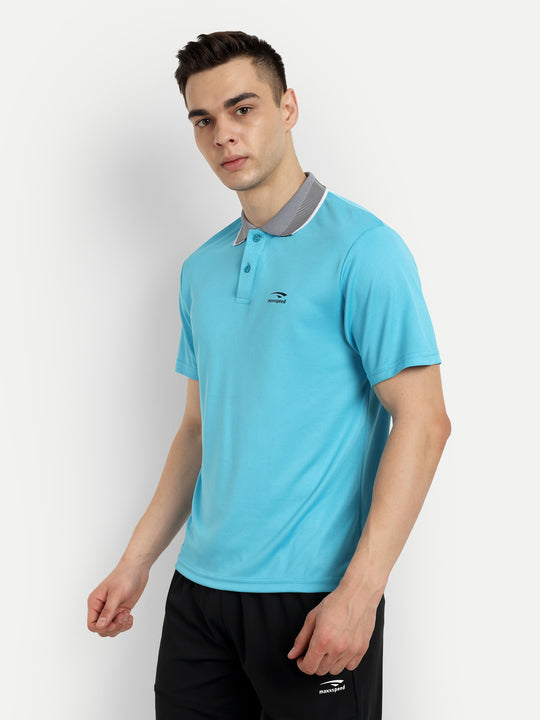 Sky Blue Polo Badminton Tshirt