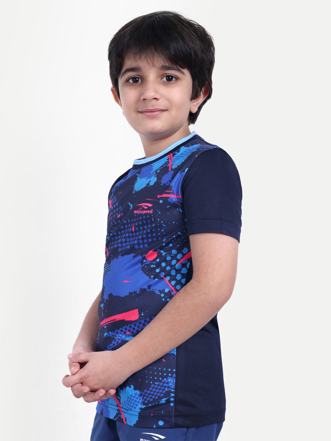 NAVY BLUE WITH SKY BLUE TIPPING NECK - KIDS