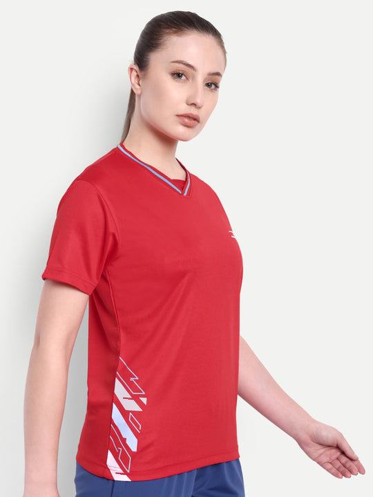 RED CREW NECK TSHIRT - WOMEN