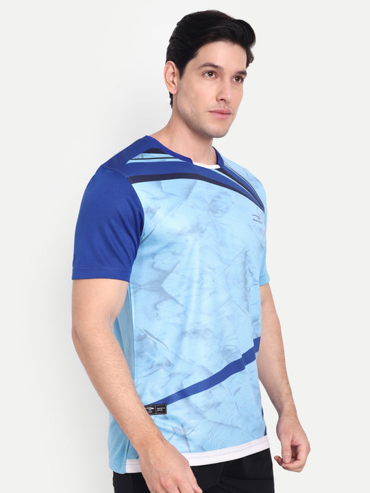 SKY BLUE CRESCENT NECK TEE