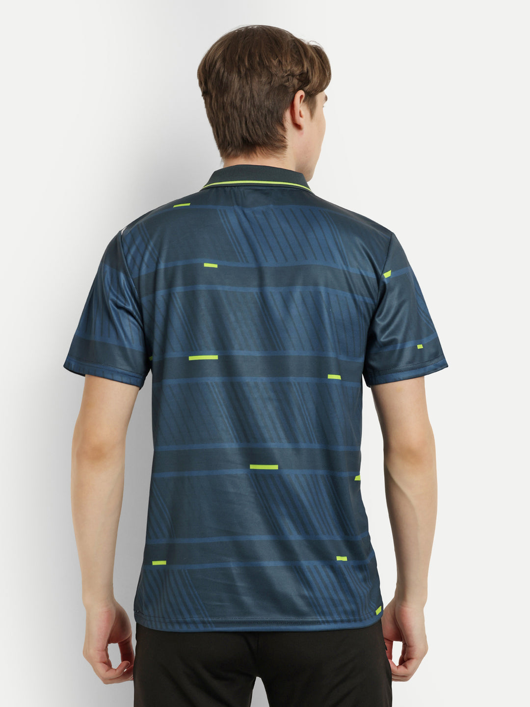 Teal blue Graphic Badminton Tshirt