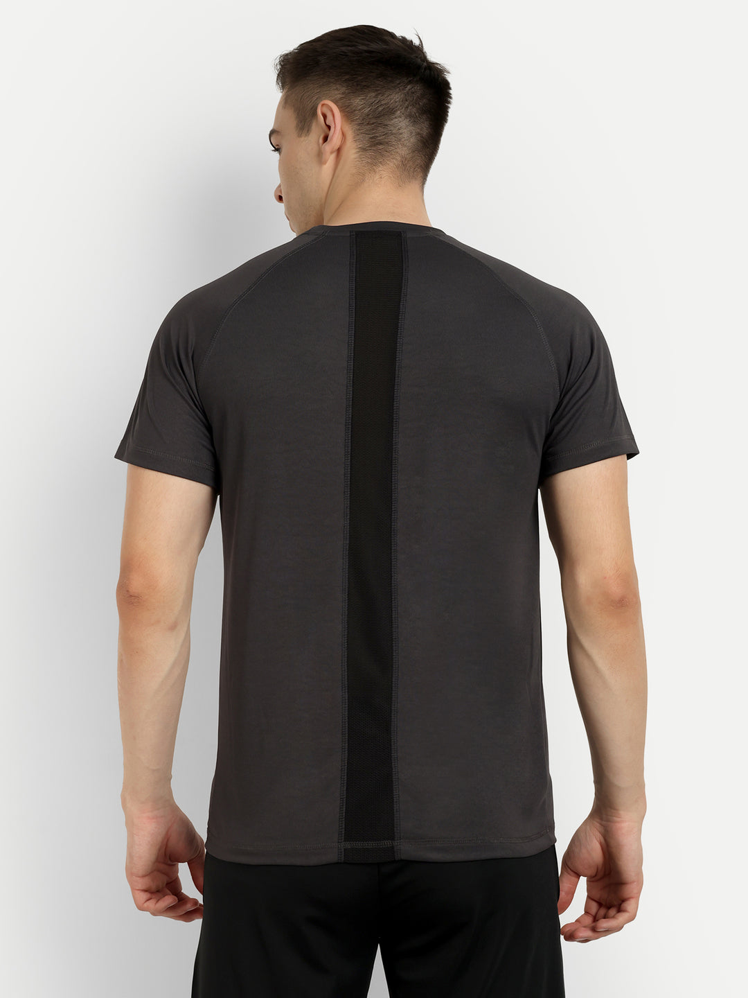 Dark Grey Plain Badminton Tshirt