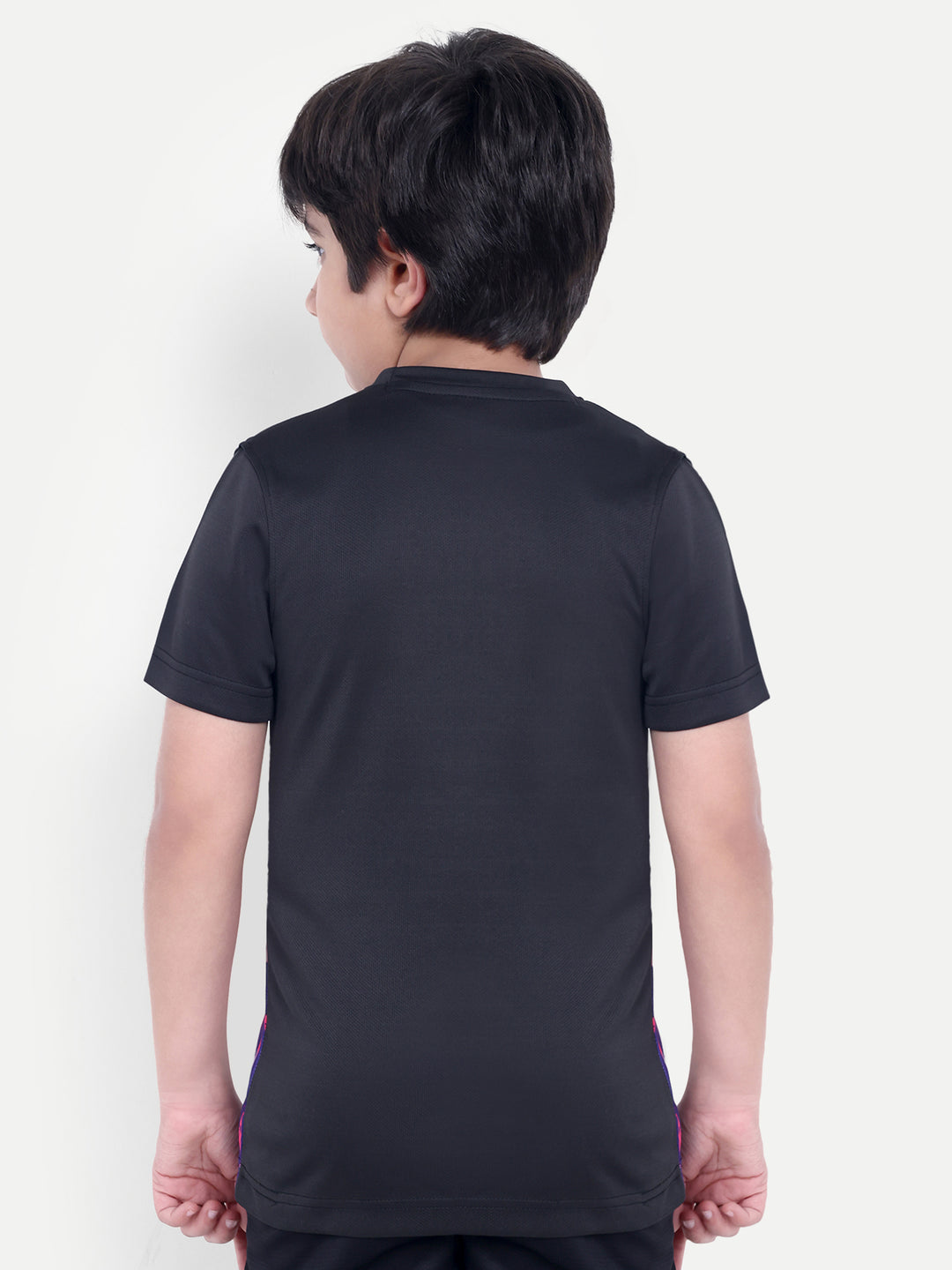 BLACK WITH MEGANTHA STRIPE TEE - KIDS