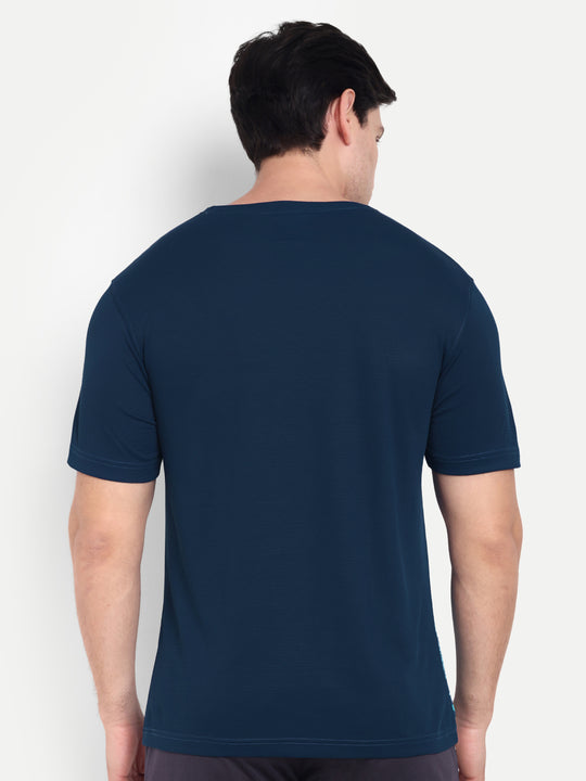 AIRFORCE BLUE  TEE WITH EMBOSSED GRAPHIC