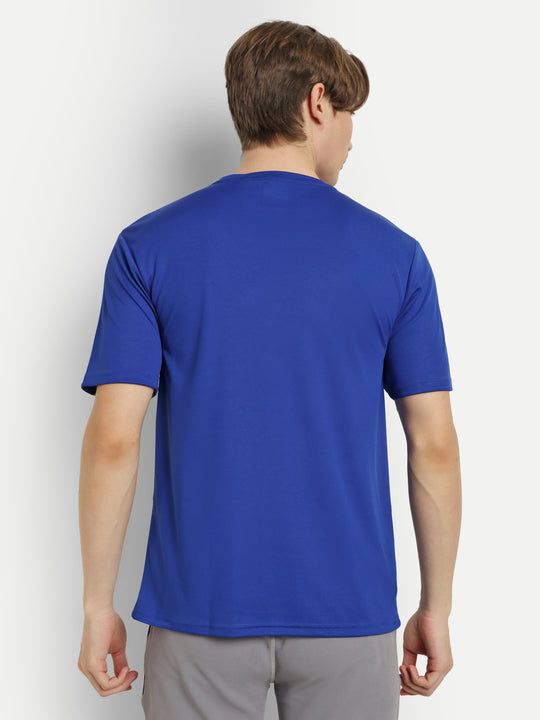 Royal Blue with White Badminton Tshirt