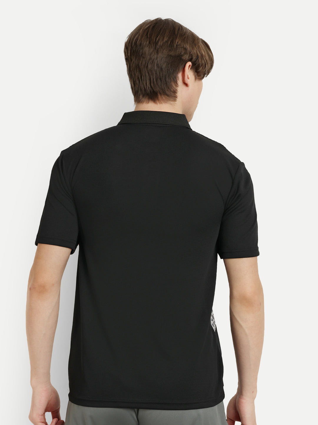 Black Badminton Graphic Polo Tshirt