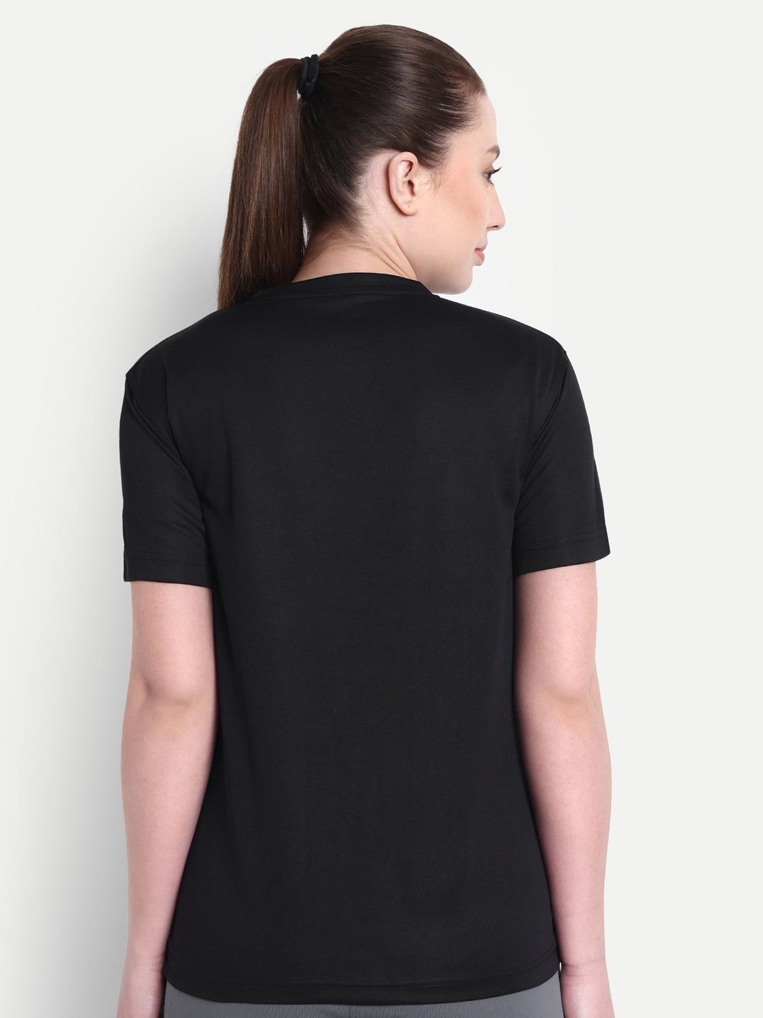 BLACK WITH MEGANTHA STRIPE TEE - WOMEN