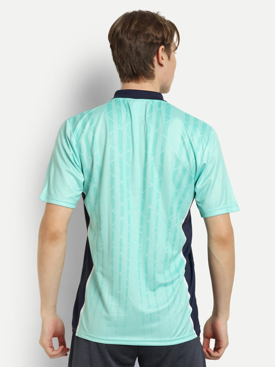 Neon Blue Polo badminton Tshirt