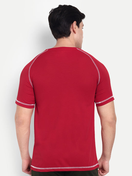 SOLID RED REGLAN SLEEVE TEE