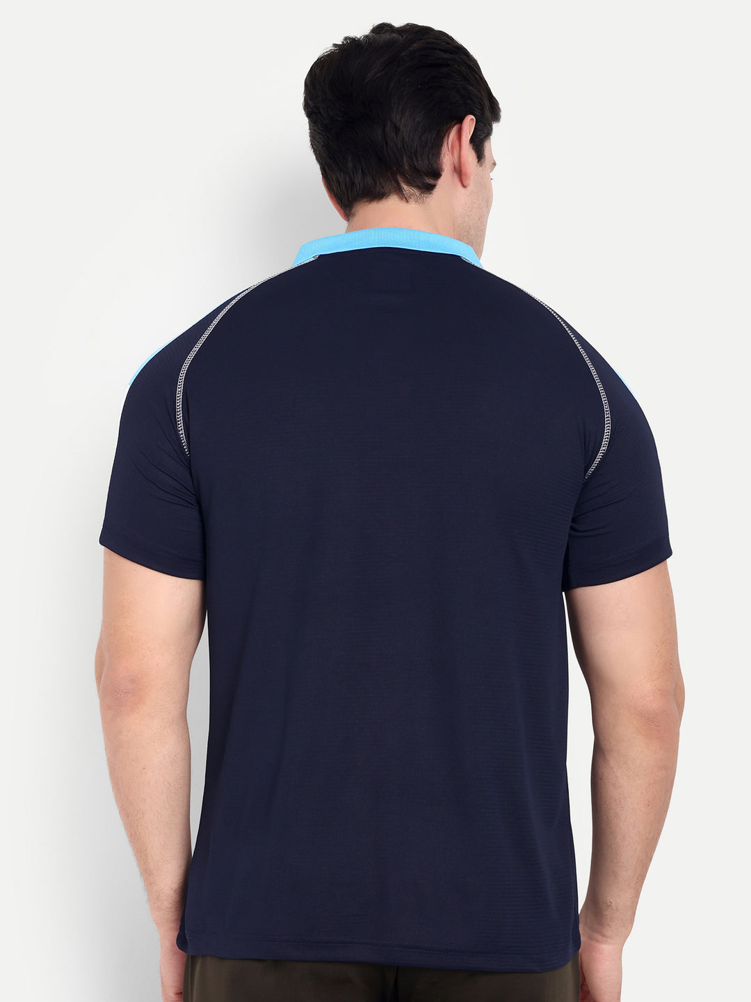 NAVY BLUE REGLAN SLEEVE POLO TEE