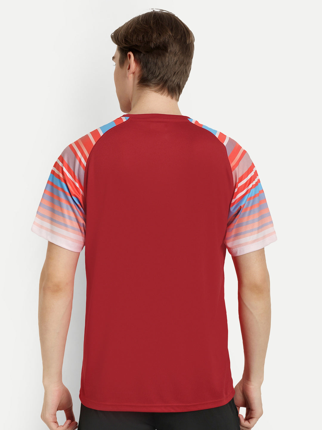 Red Tshirt with Printed Sleeves