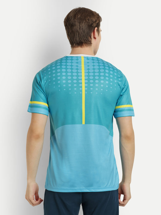 Sea Blue Graphic Badminton Tshirt