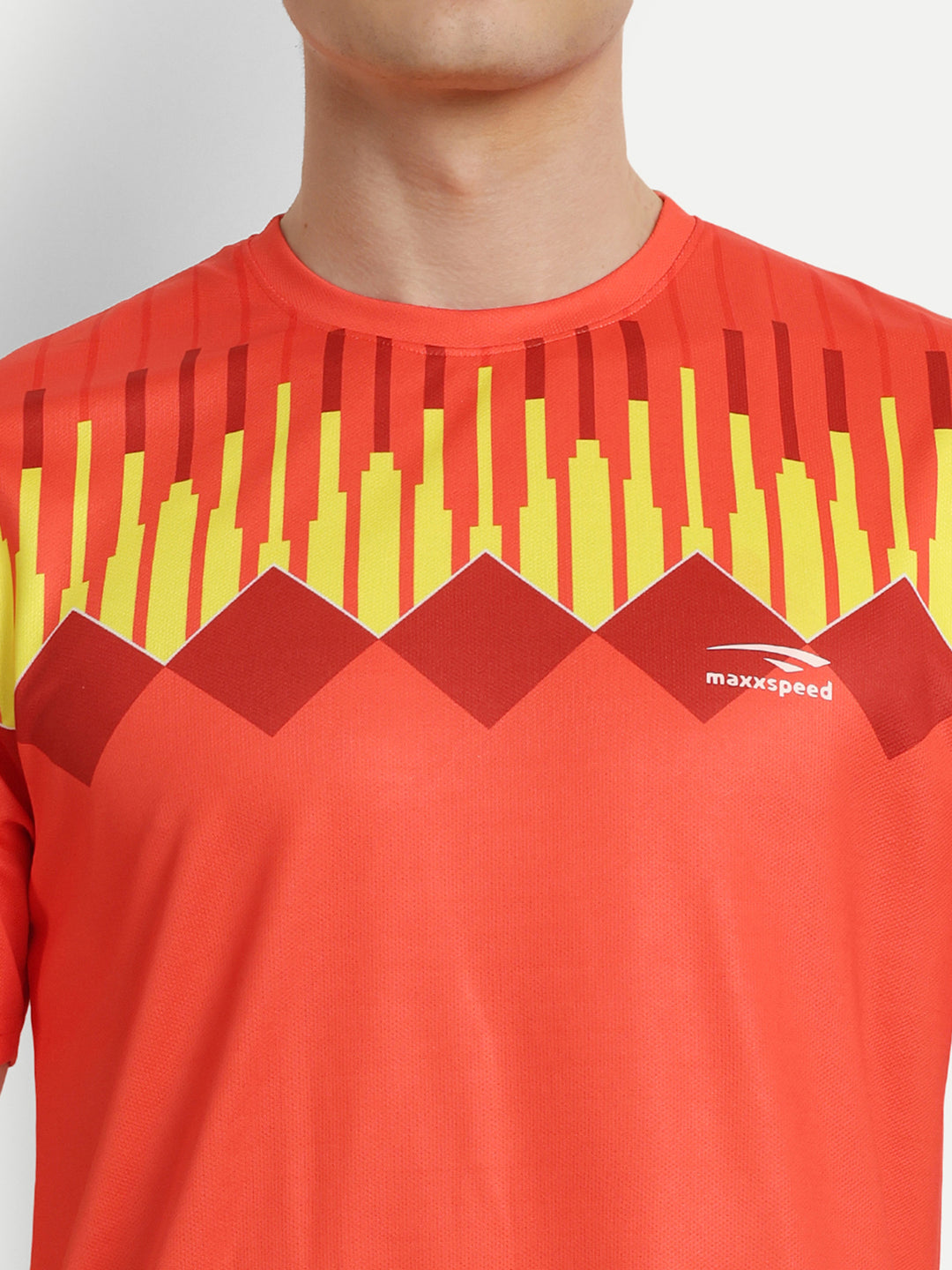 Orange & Red Mix Badminton Tshirt