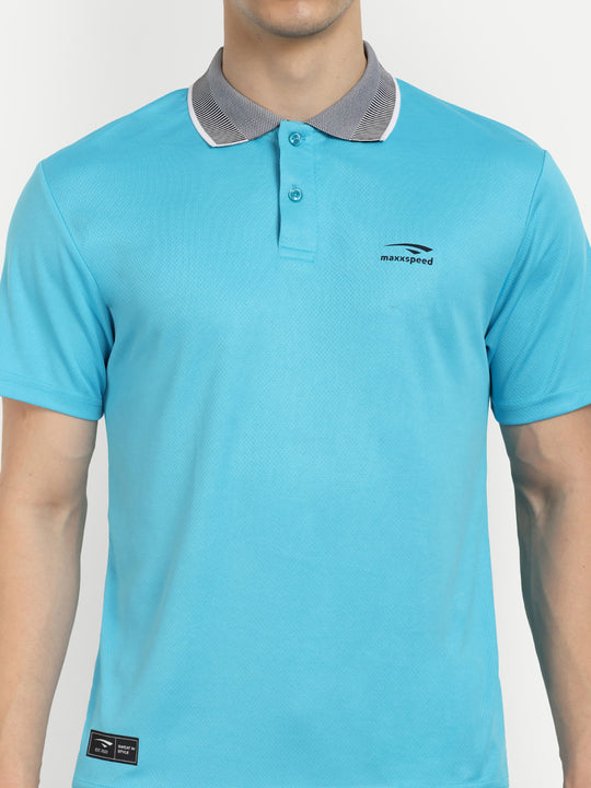 Sky Blue Polo Badminton Tshirt