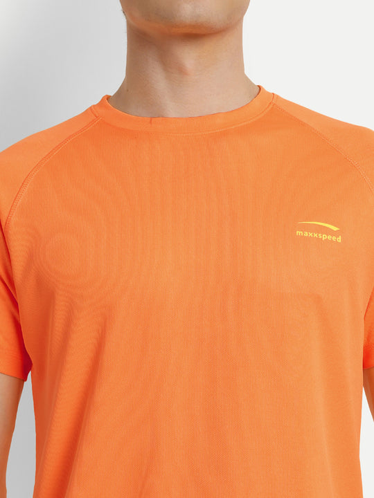 Orange Plain Badminton Tshirt