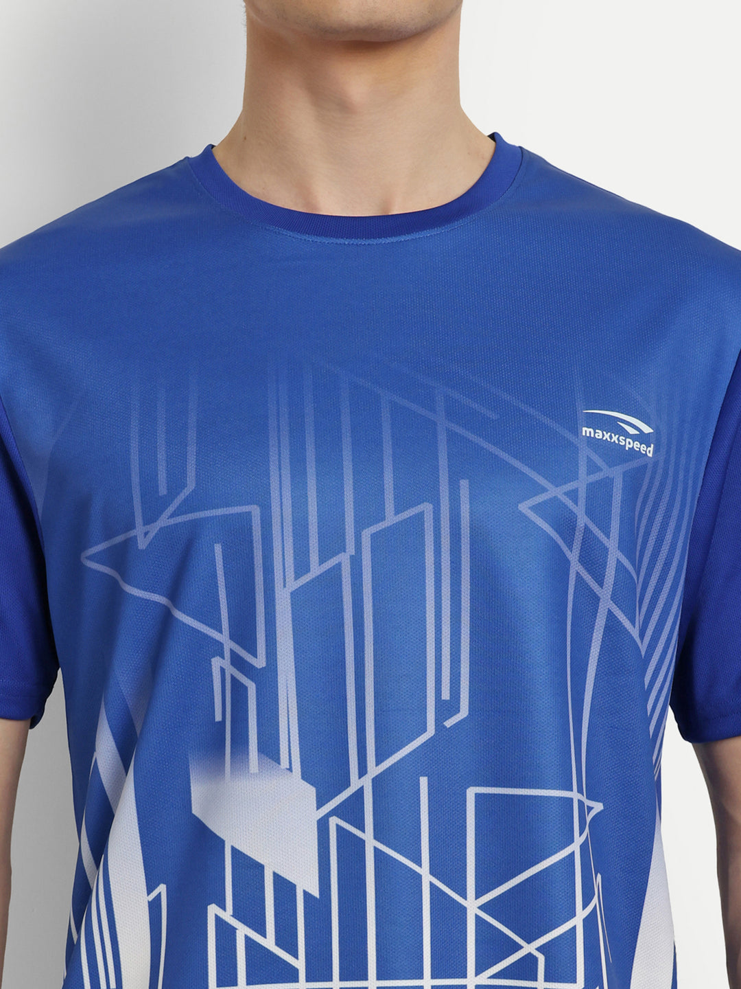 Royal Blue with White Badminton Tshirt