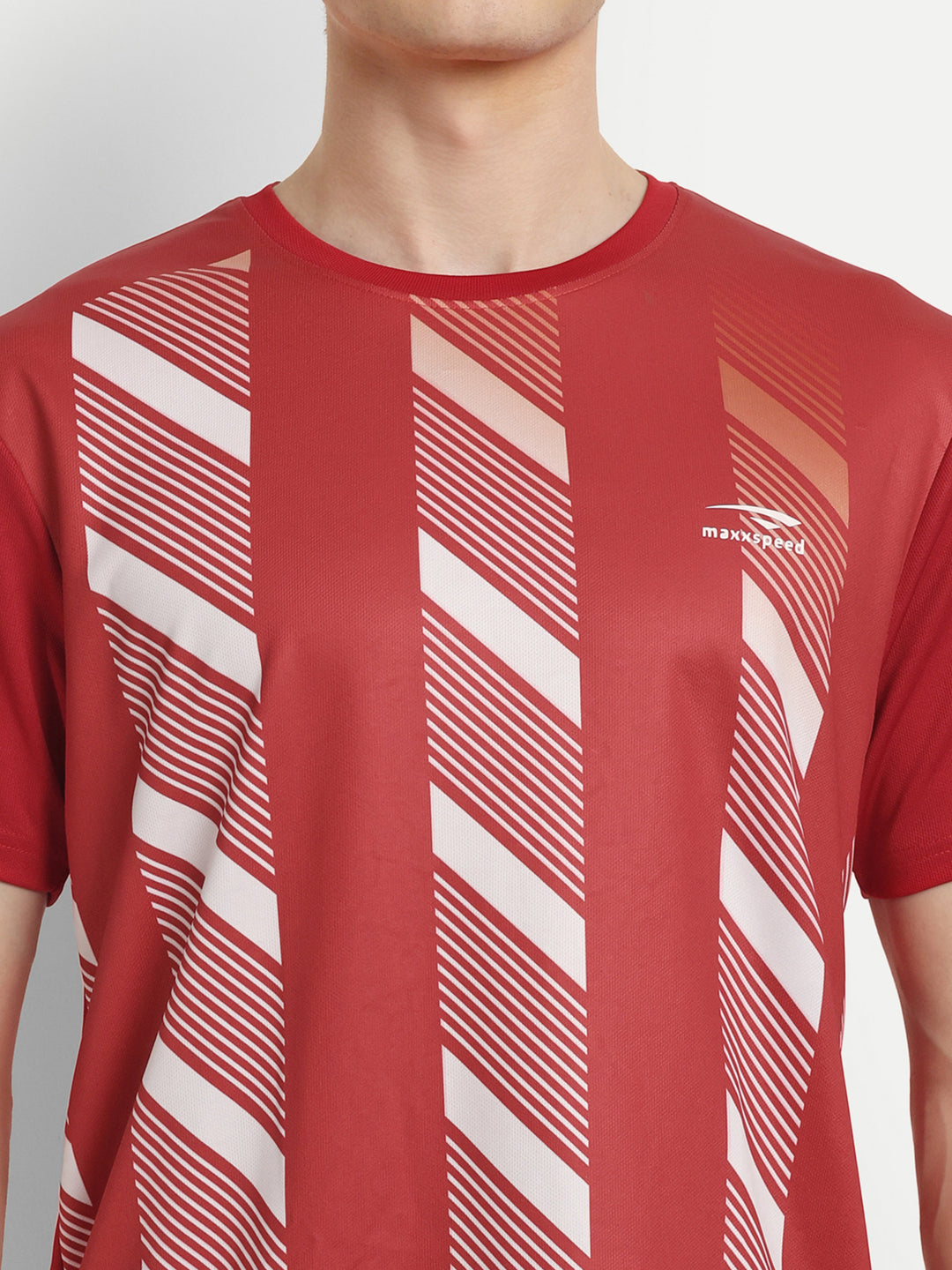 Red & White Badminton Tshirt