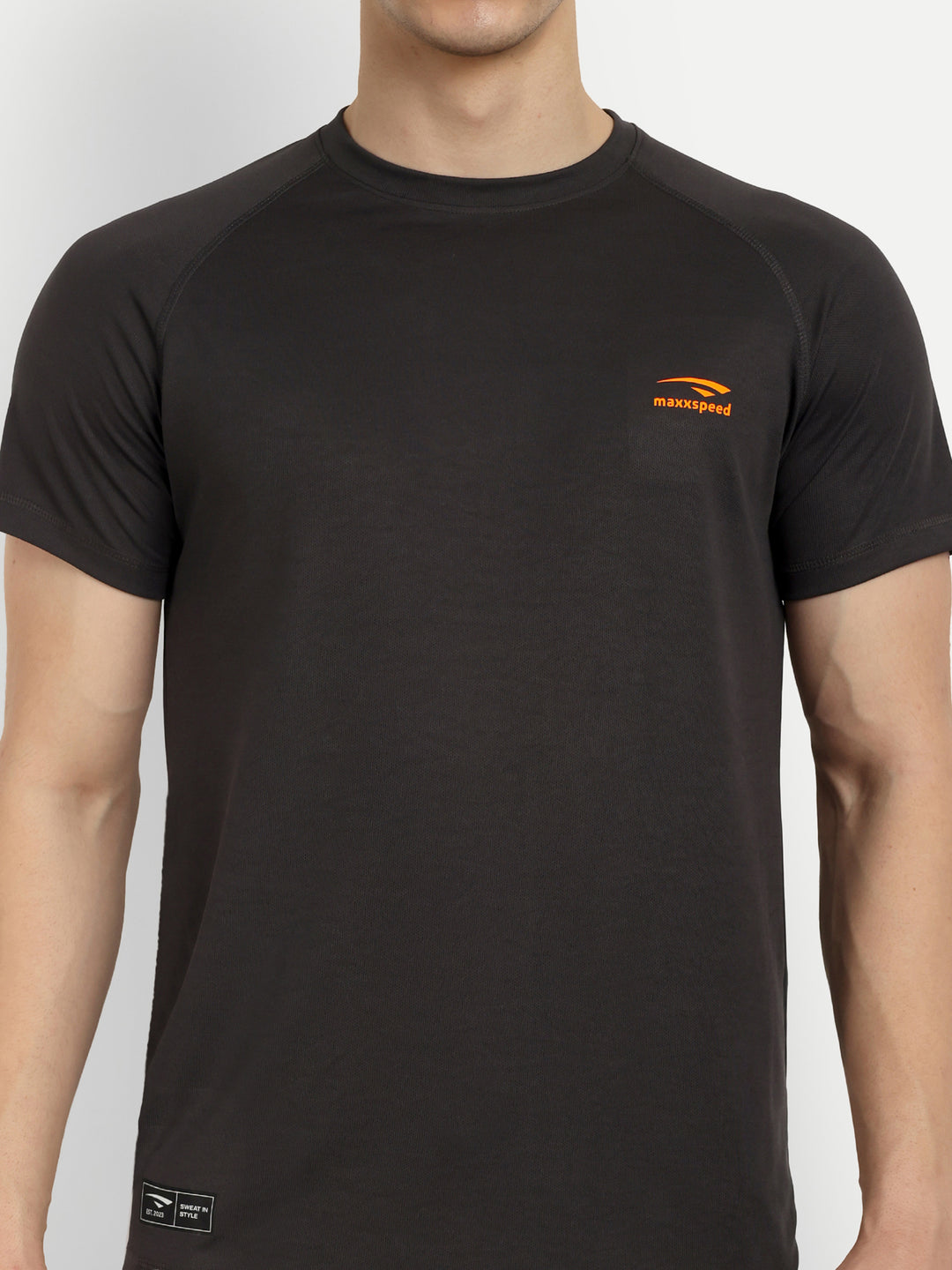 Dark Grey Plain Badminton Tshirt