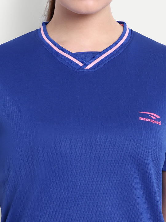 ROYAL BLUE CREW NECK TSHIRT - WOMEN