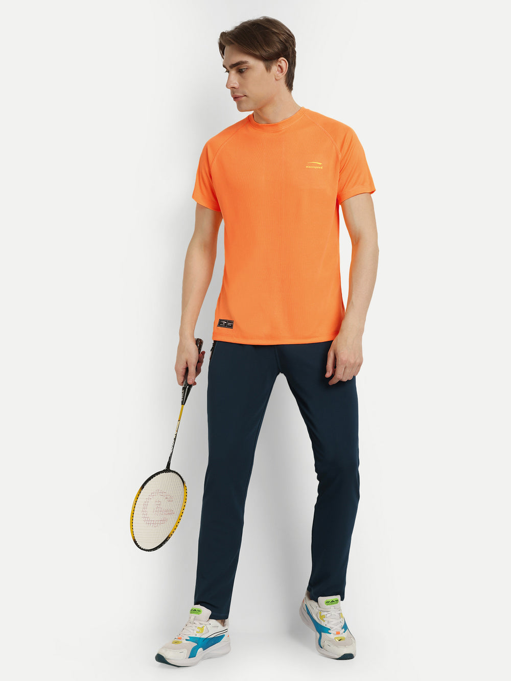 Orange Plain Badminton Tshirt