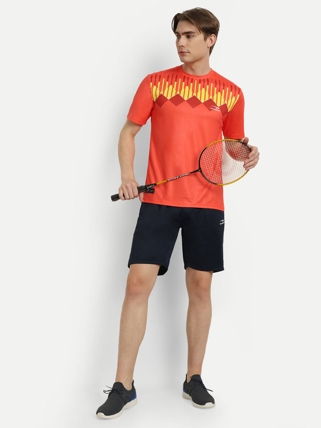 Orange & Red Mix Badminton Tshirt